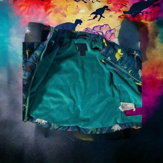 Cat & Jack Girl’s Colorful Dinosaur Design Coat & Mittens