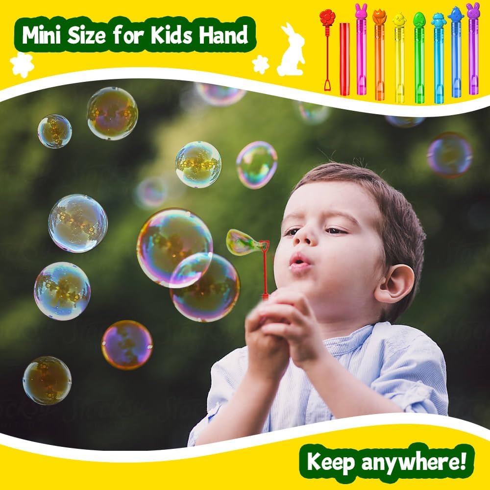 Mini bubble wands with 8 cute Easter designs, 32pcs