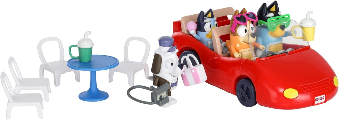 Immerse yourself in the world of Bluey with the Bluey Convertible Vehicle and 4 Figure Pack