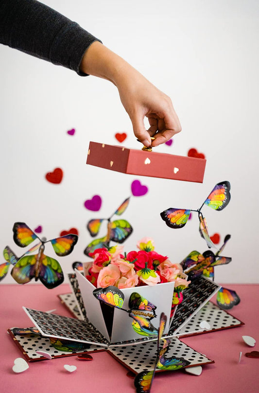 SendaCake Valentine's Day Butterfly Surprise Explosion Gift Box