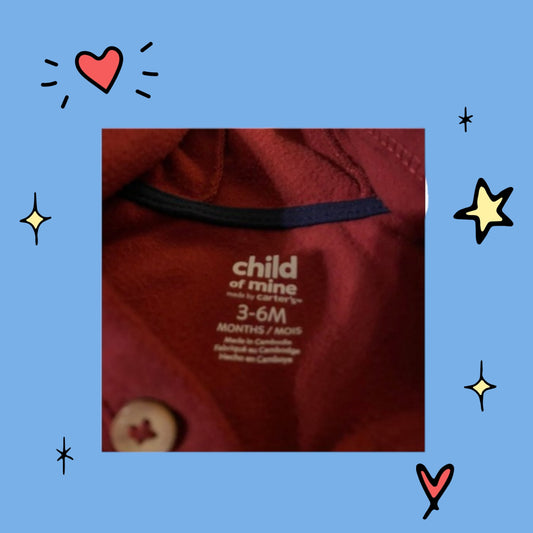 This Carter's hoodie sweatshirt is cute and stylish with an adorable appliqué scarf on the moose