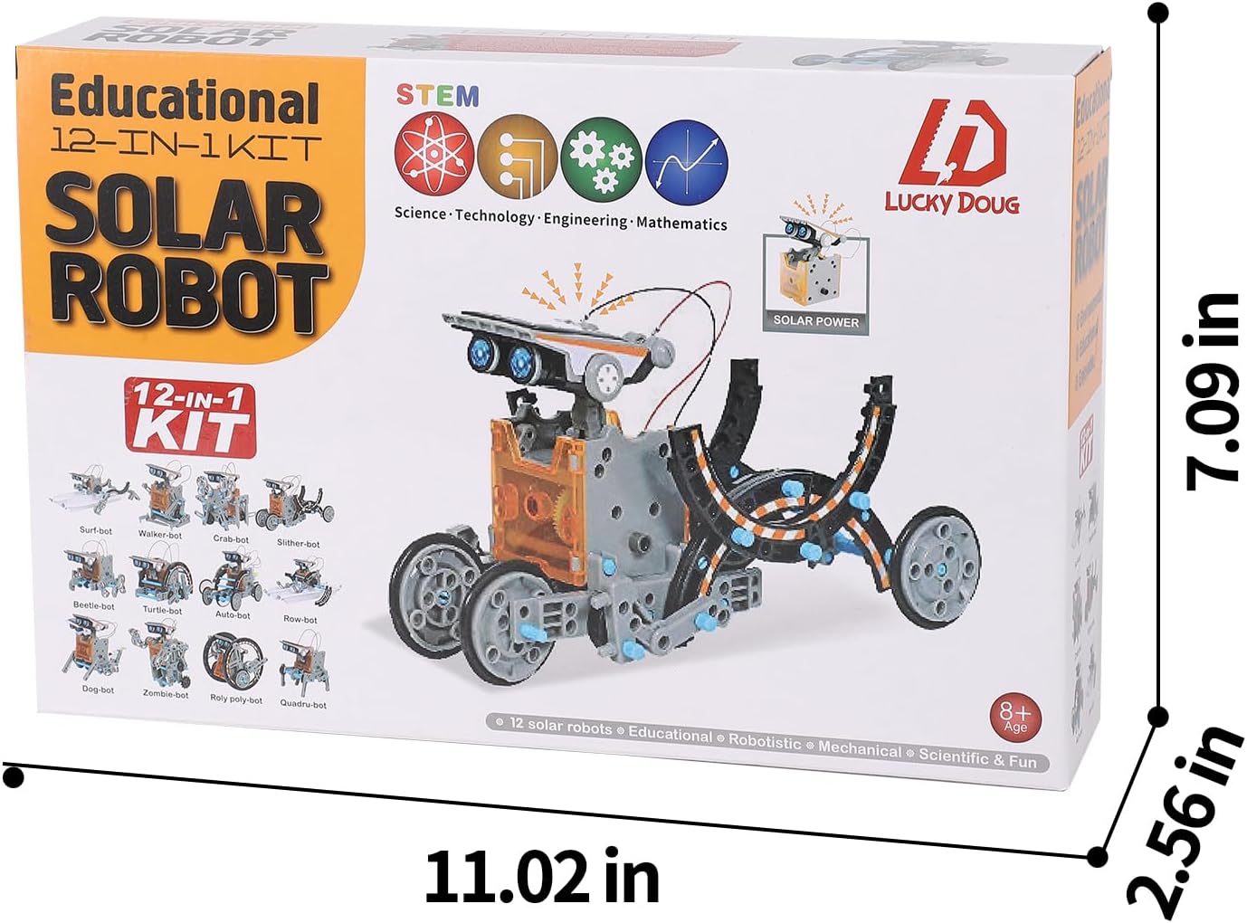 With the ability to create over 12 different types of robots, this STEM Solar Robot Kit is perfect for early education