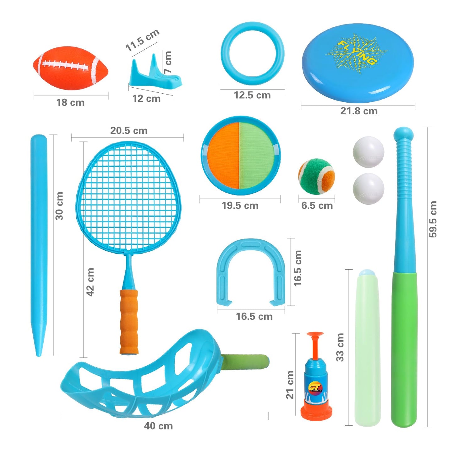 This outdoor toy set for kids includes various games and is perfect for family activities