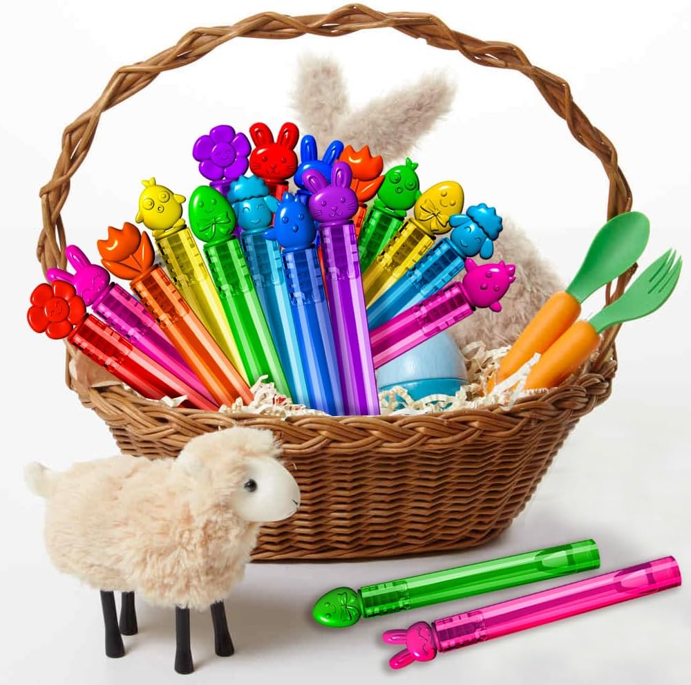 Mini bubble wands with 8 cute Easter designs, 32pcs
