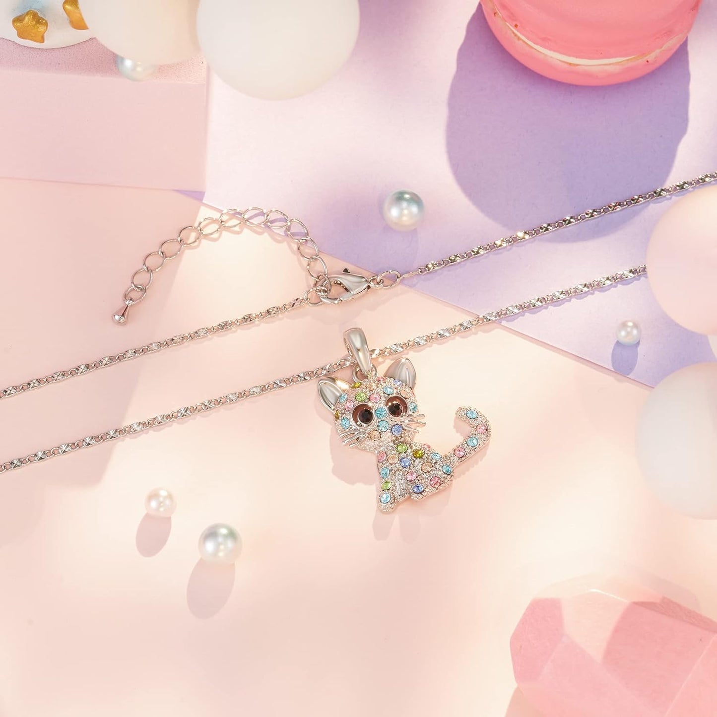 Lanqueen Kitty Cat Pendant Jewelry Necklace