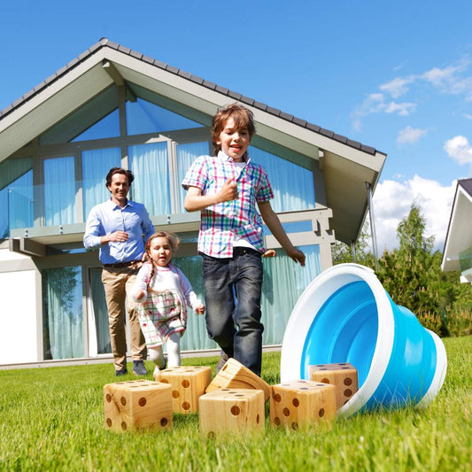 This giant wooden yard dice set is perfect for outdoor fun