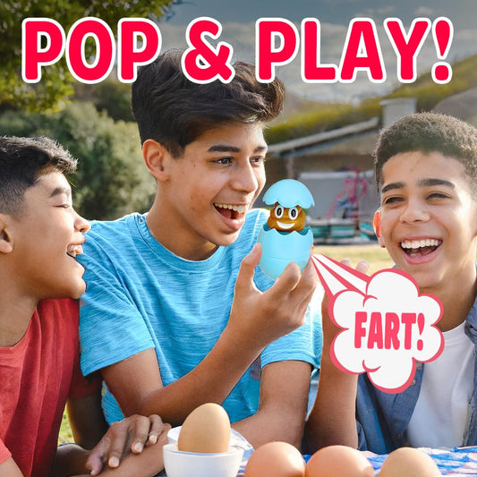 With just a simple press on the top, these egg-shaped toys will hilariously pop open with a cheeky fart sound