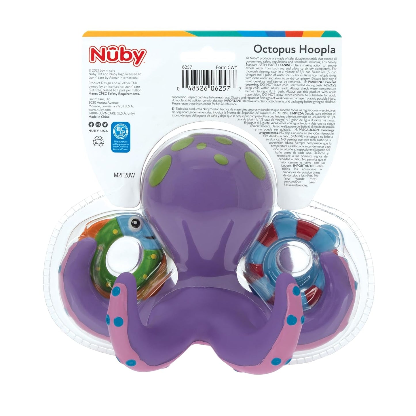 Nuby Floating Purple Octopus with 3 Hoopla Rings