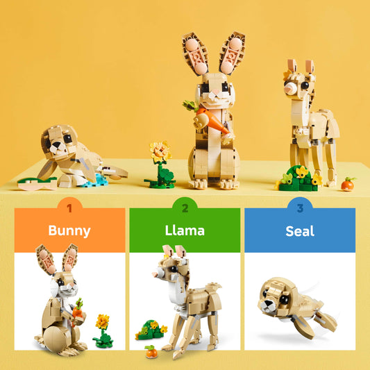 The Cute Bunny LEGO Creator 3 in 1 set offers a fun and engaging building experience for kids ages 8 and up