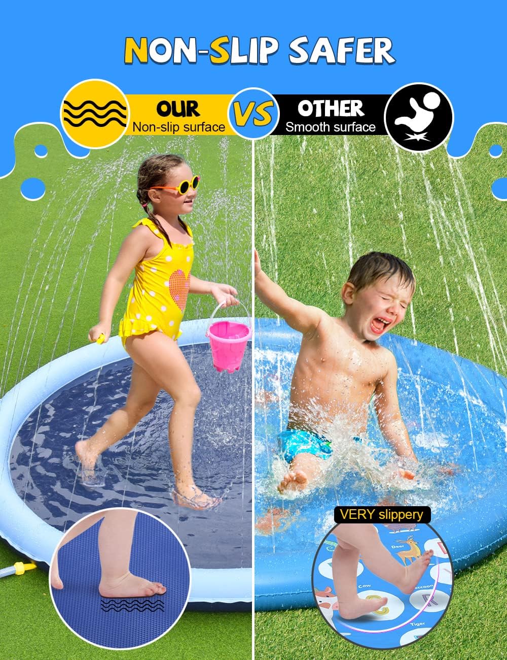 Non-Slip Splash Sprinkler Pad