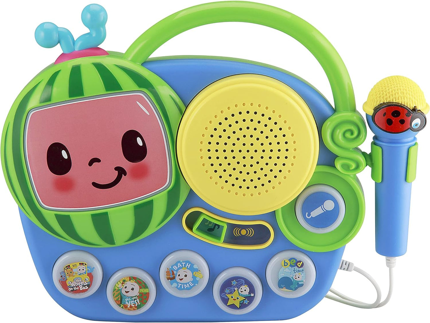 Cocomelon Singalong Boombox with Microphone, Built-in Music and Flashing Lights