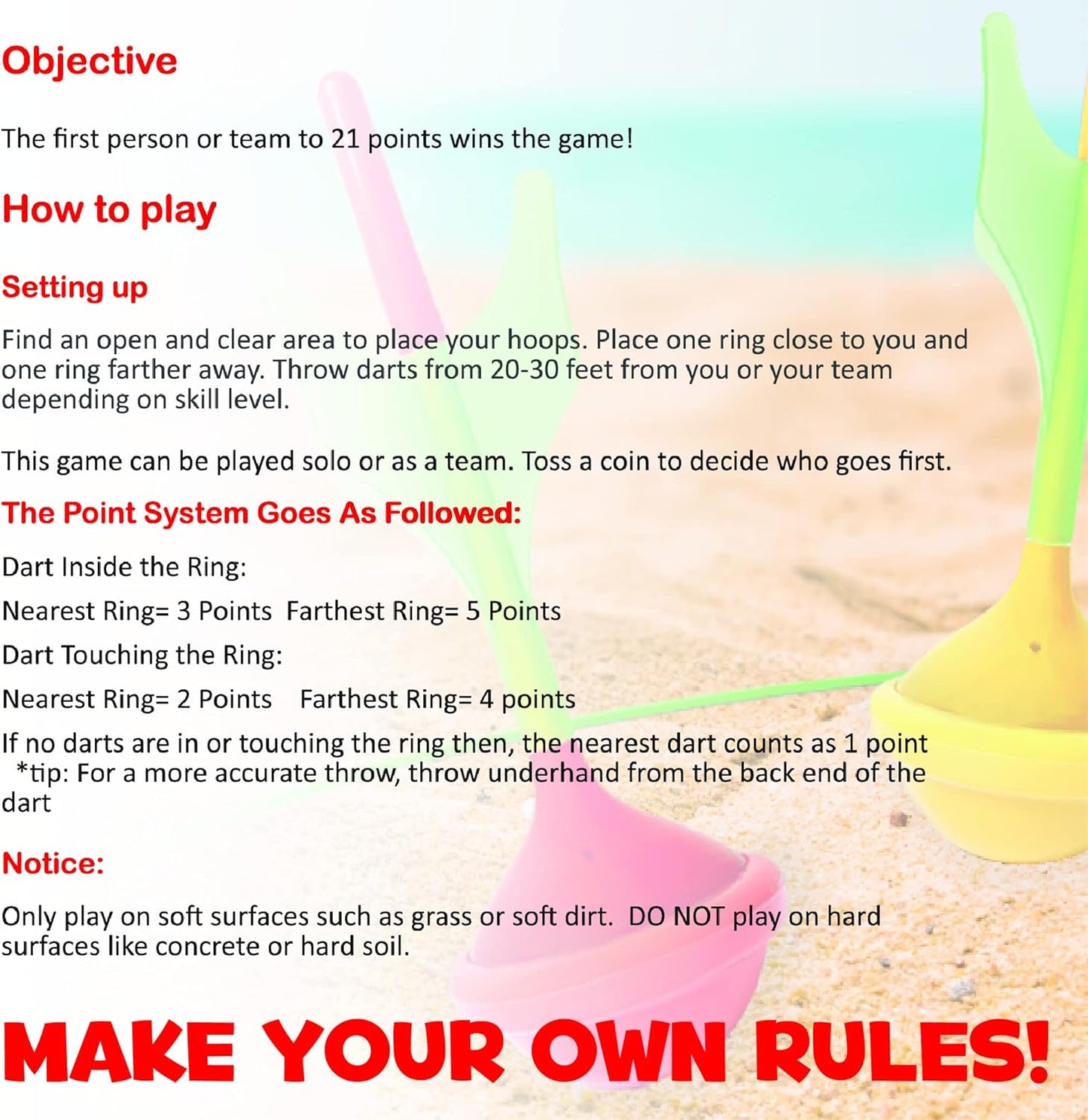 Endless fun for your family with these glow in the dark lawn darts