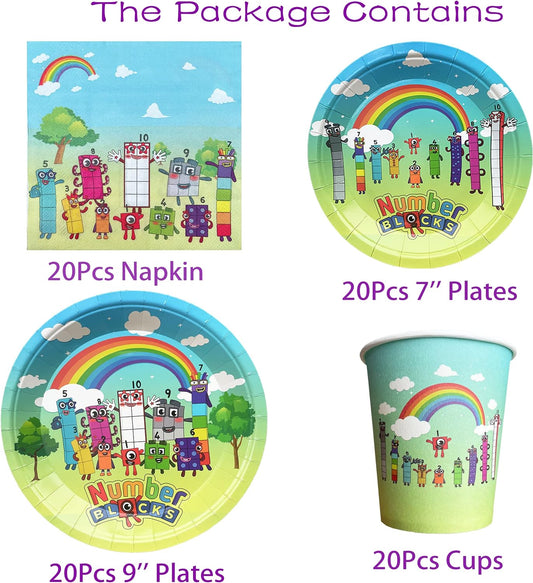 Number Blocks Theme Birthday Party Supplies