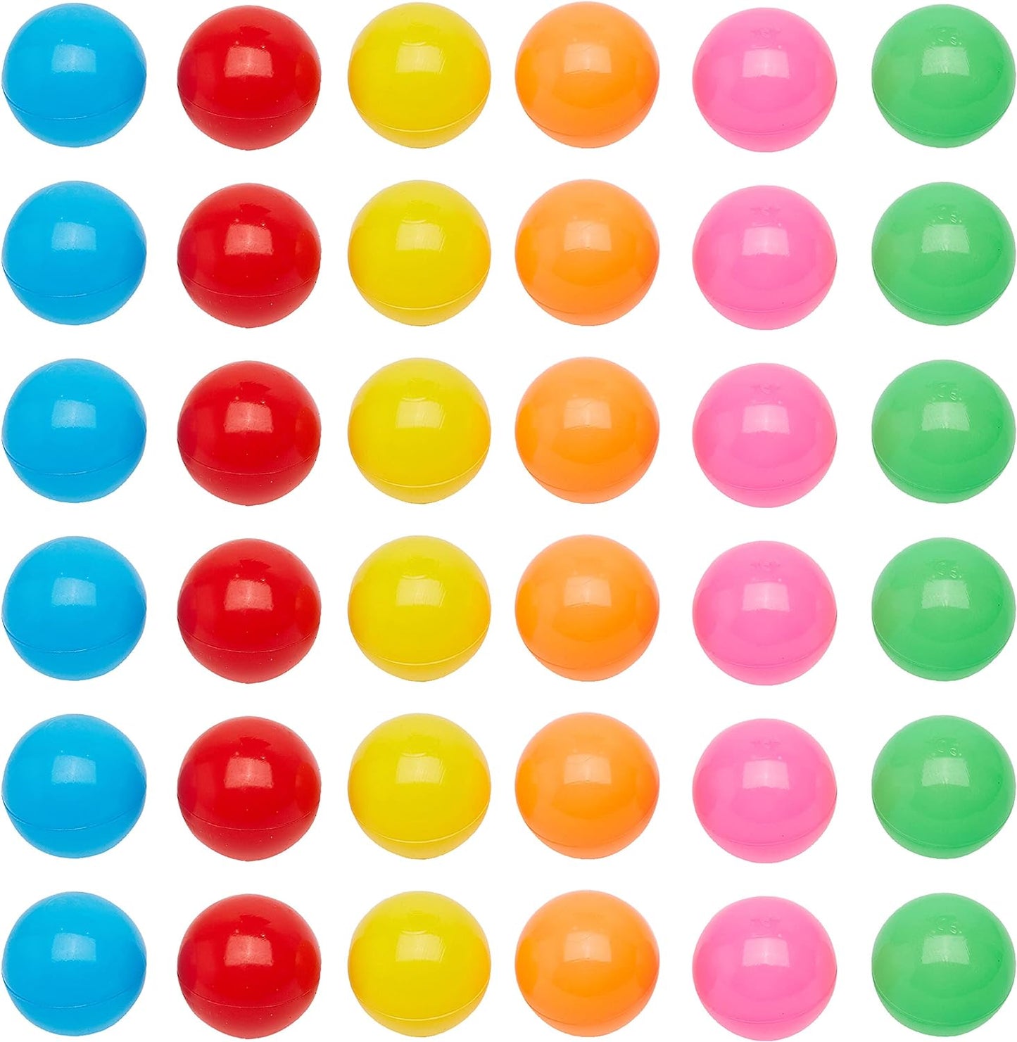 1000 crush-proof plastic pit balls in an assortment of colors, plus a mesh storage bag