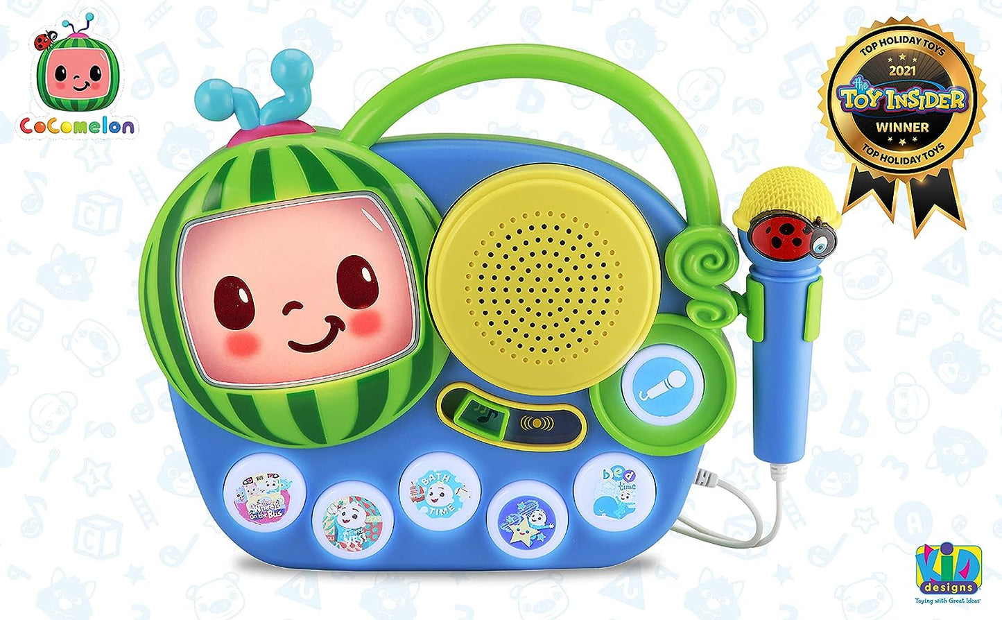 Cocomelon Singalong Boombox with Microphone, Built-in Music and Flashing Lights