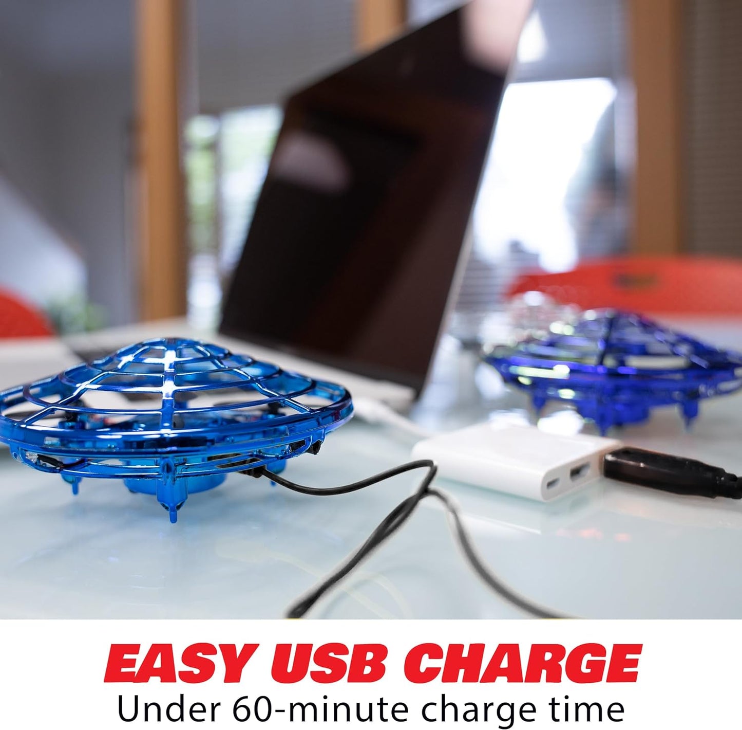 Made for kids and adults, this mini drone features obstacle avoidance technology and vibrant LED lights