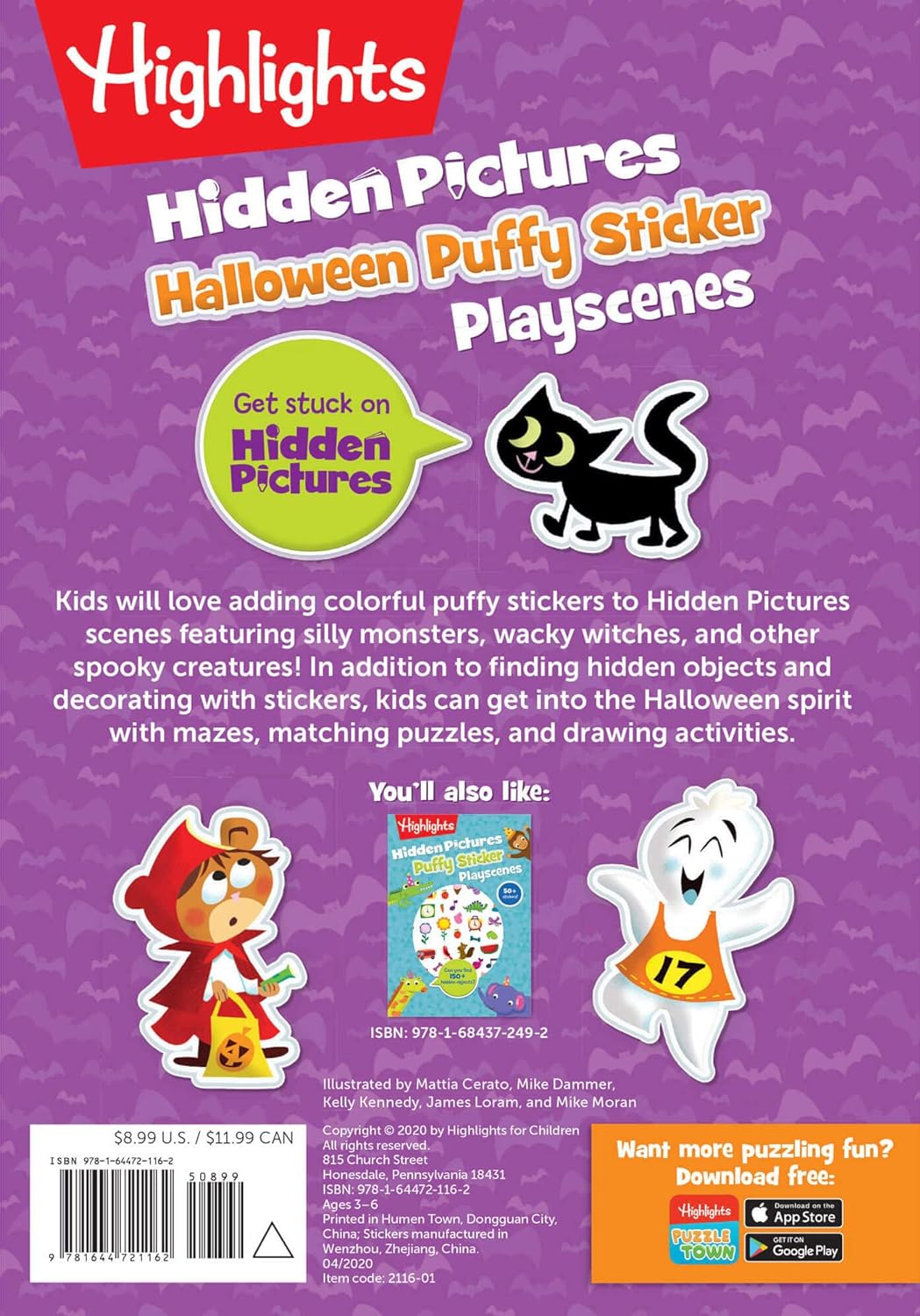 Halloween Hidden Pictures Puffy Sticker Playscenes Paperback with over 175 hidden objects to find
