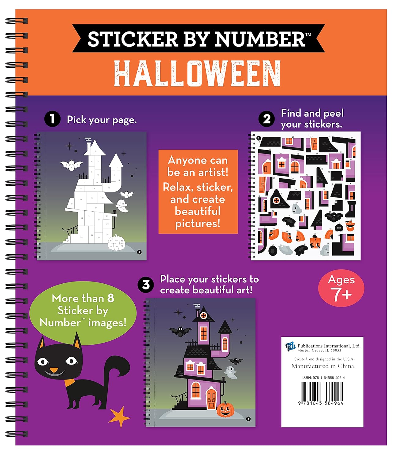Keep your child engaged while creating fun, spooktacular art, with Sticker by Number Halloween