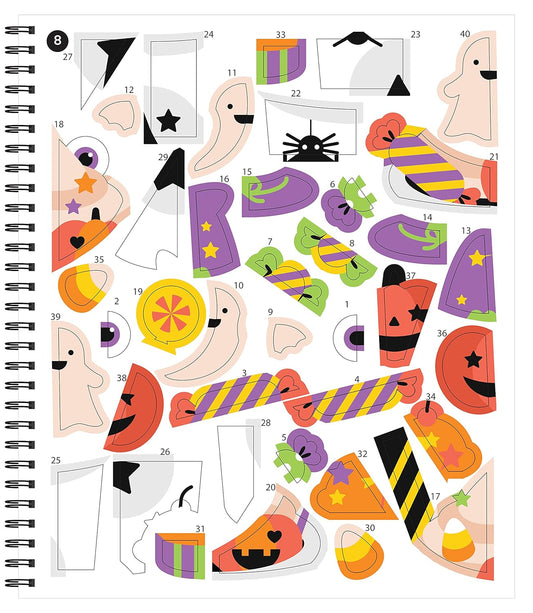 Keep your child engaged while creating fun, spooktacular art, with Sticker by Number Halloween