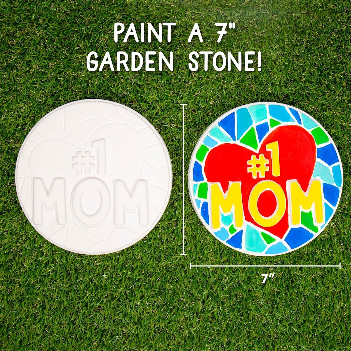This ceramic garden stone is ready to be personalized with your own touch