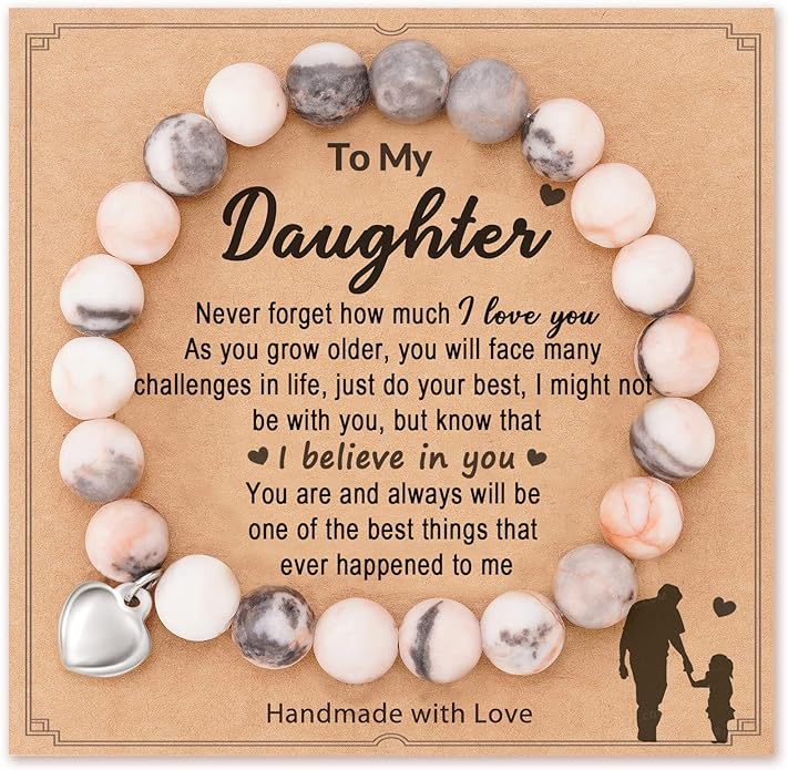 Valentines Day Heart Bracelet Gift for Daughter