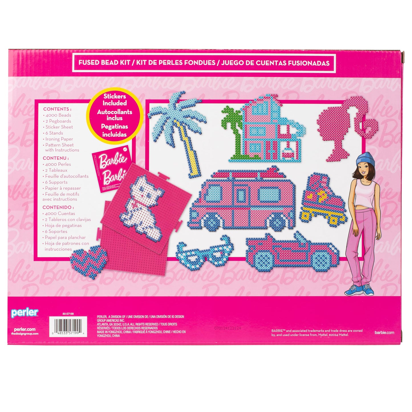 Create iconic Barbie designs with this deluxe fuse bead activity kit from Perler