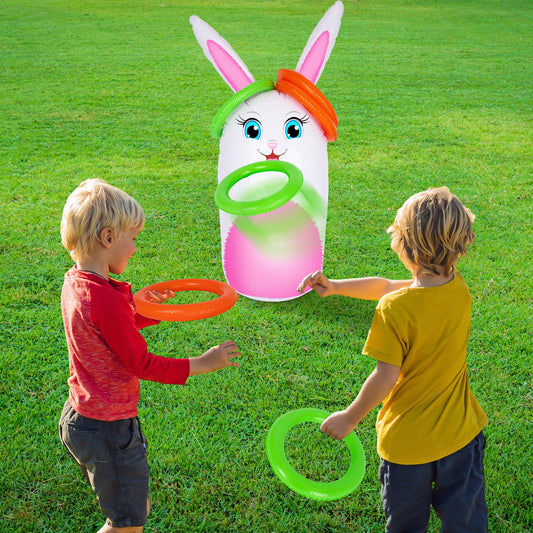 This ArtCreativity inflatable ring toss game combines the excitement of a carnival with Easter festivities