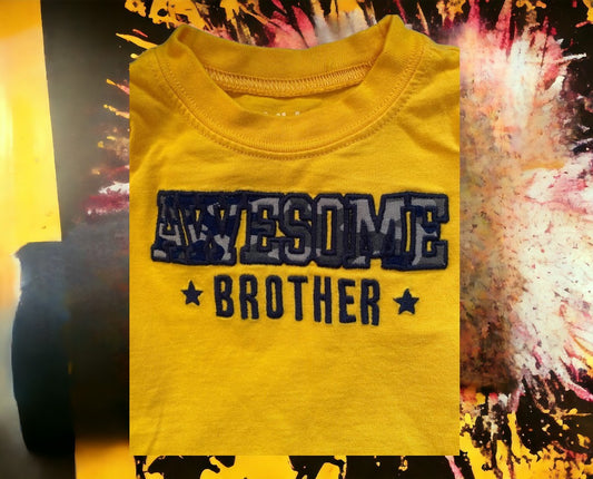 Awesome Brother 2-piece cotton applique short set