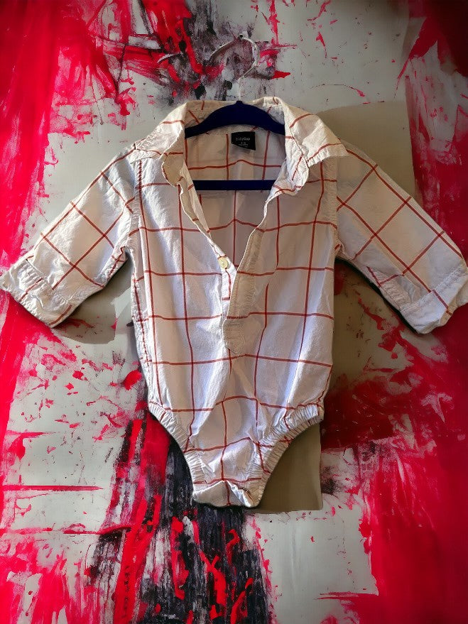 babyGap White & Red collar onesie