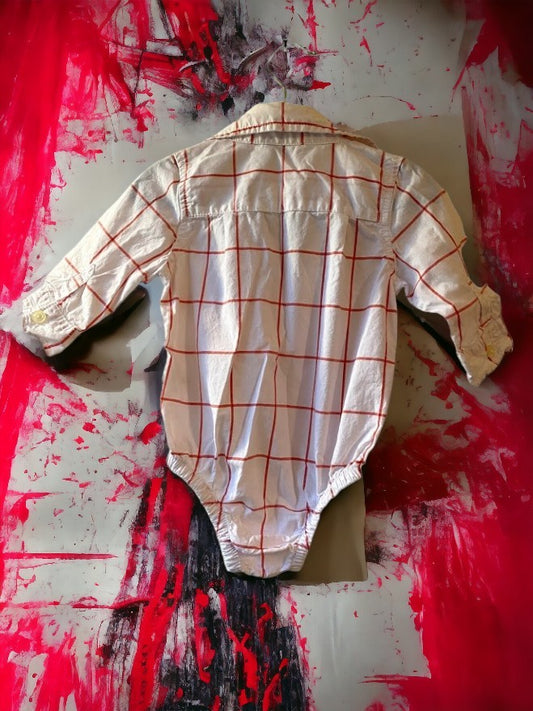 babyGap White & Red collar onesie