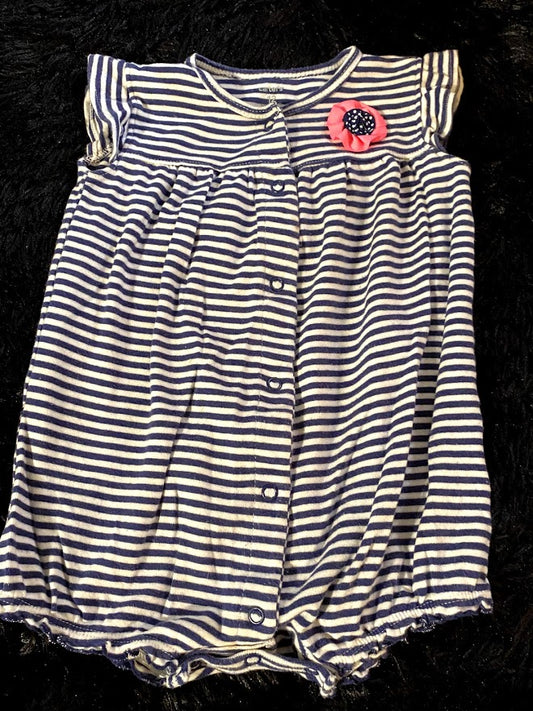 This adorable Carter's Girl Stripe Applique Floral Onesie combines comfort and charm