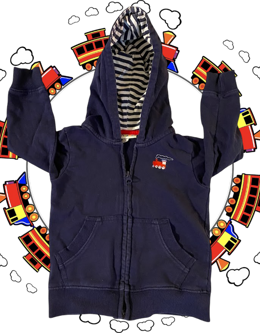 This MiniBamba Cotton Stripe Hooded Sweatshirt is perfect for your little adventurer