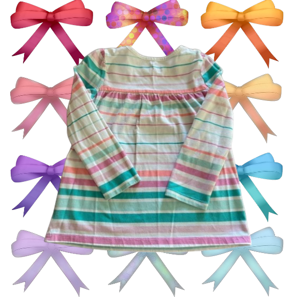 Add a touch of cuteness to your little girl's wardrobe with this multicolored Circo stripe top