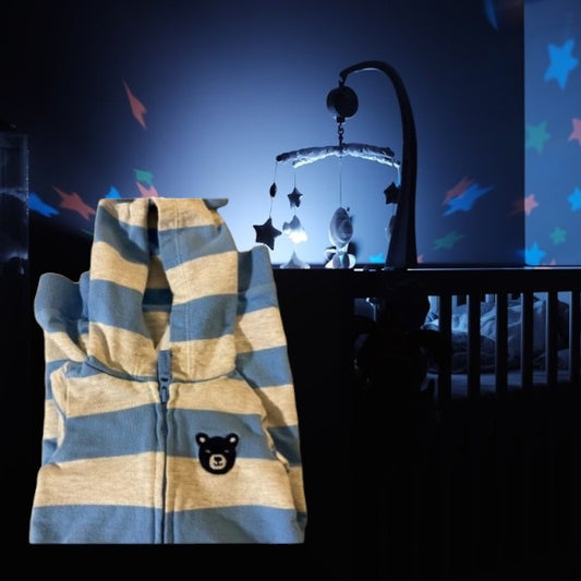 Carter’s hooded and footless cotton one-piece is super soft and adorable