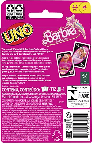 UNO Barbie The Movie Card Game