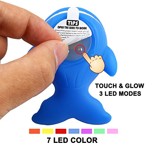 8 Pcs Light Up Floating Rubber Bath Toys, Flashing Color Changing Light in Water