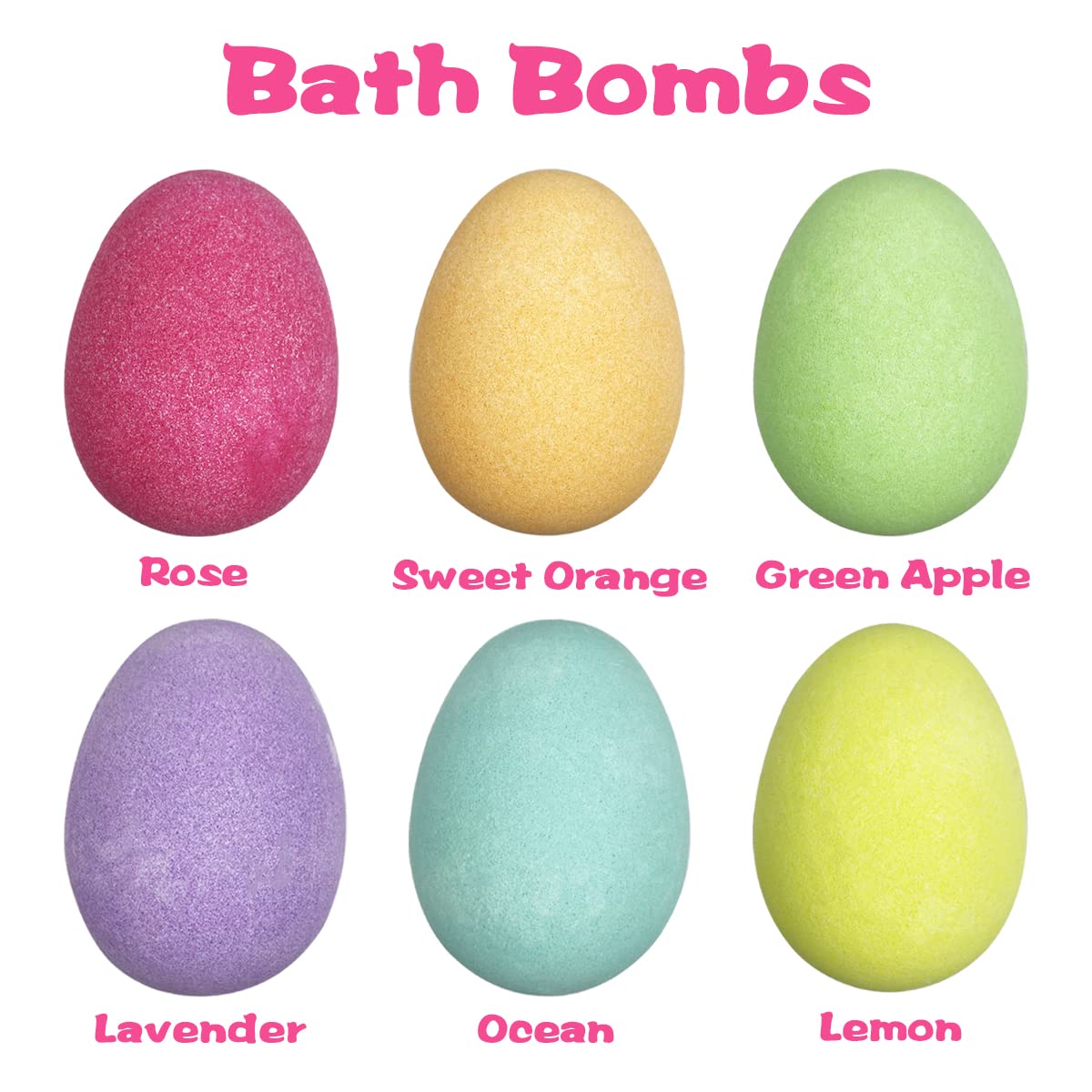 Easter-themed Bath Bombs with Squishy Toys Inside, 6 pack