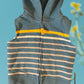 Toddler's Sleeveless Striped Zip-up Hoodie