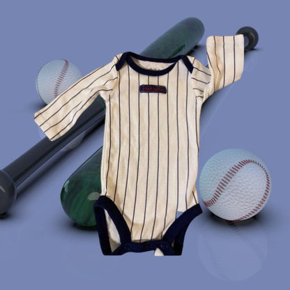 This Carter's newborn onesie features a bold team captain design, making it perfect for sports-loving families