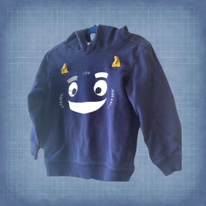 Keep your toddler warm all day long with this Carter's hoodie monster design cotton sweatshirt