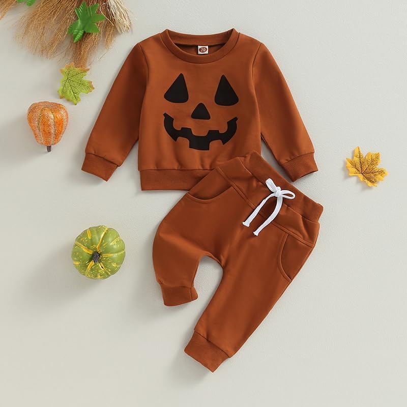 Infant Baby Boy Halloween Pumpkin Pants Outfit