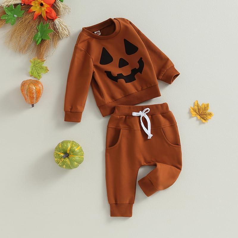 Infant Baby Boy Halloween Pumpkin Pants Outfit