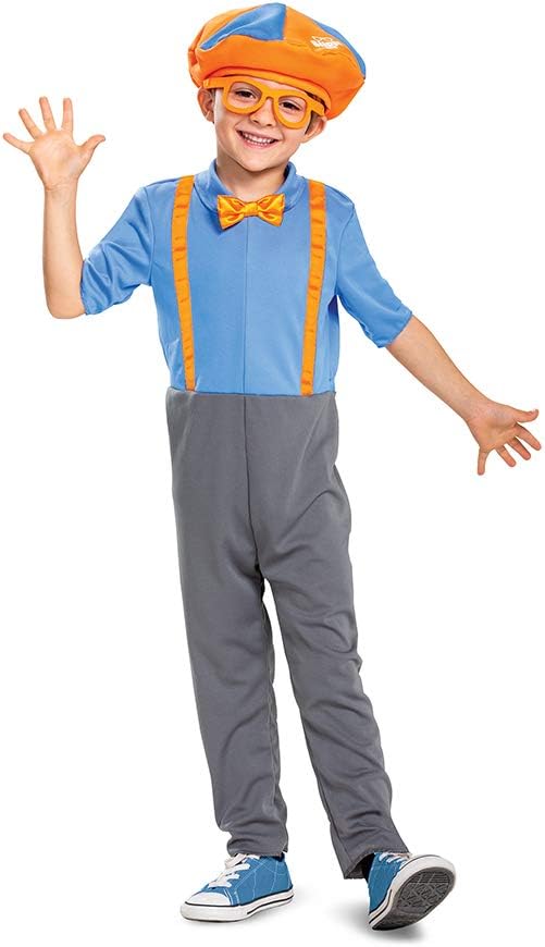 Official Blippi Jumpsuit Outfit with Hat and Bowtie