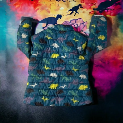 Cat & Jack Girl’s Colorful Dinosaur Design Coat & Mittens