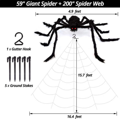Get ready for Halloween with this triangular giant spider web and Halloween spider