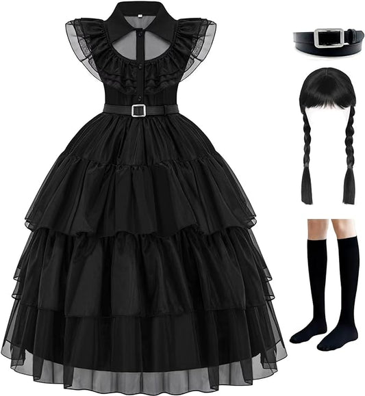 Wednesday Addams Halloween Costume Dress Set
