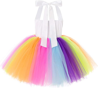 Unicorn Costume LED Light Up Princess Tutu Dress with Headband Wing