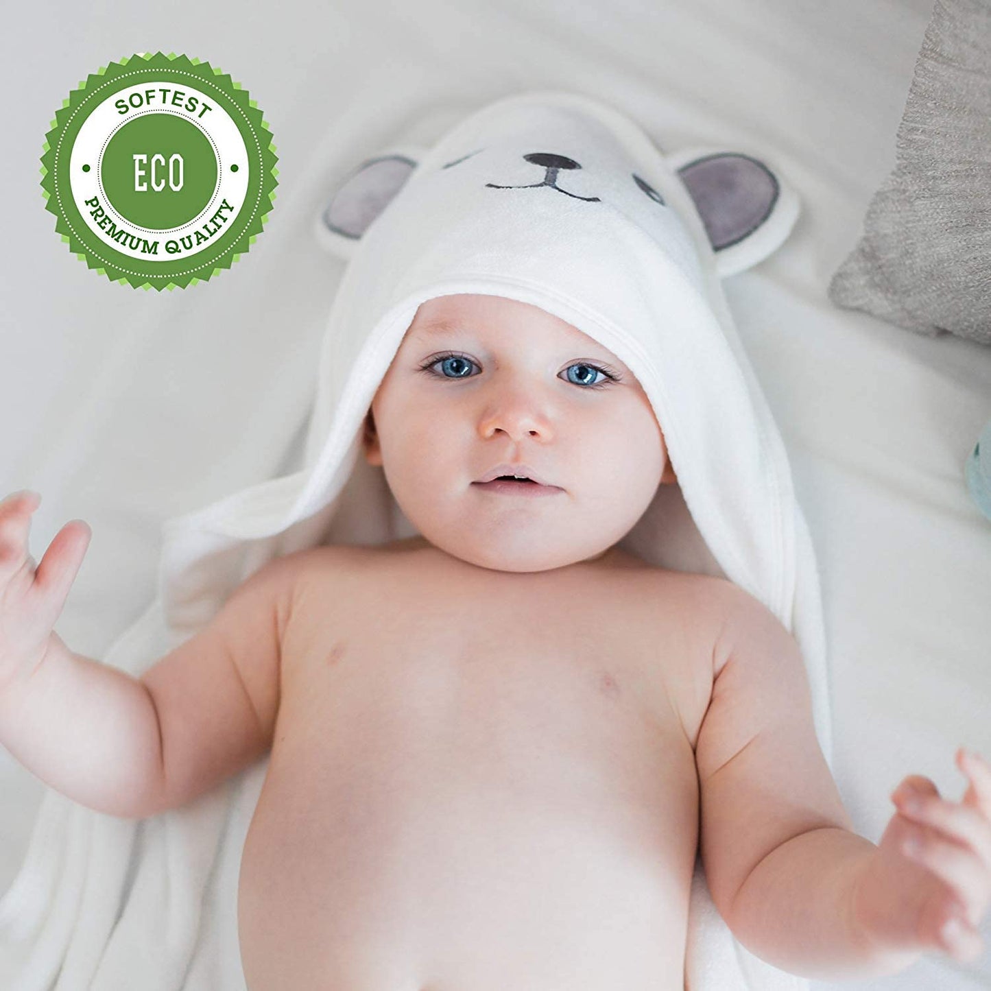 HIPHOP PANDA Bamboo Hooded Soft Bath Baby Towel