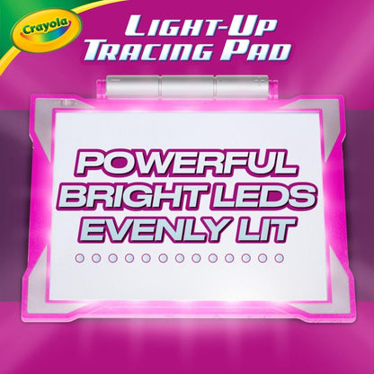 Draw like a pro with the Crayola Light-Up Tracing Pad in pink, complete with 35+ art tools.