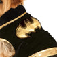 Batgirl pet costume features a Black and Gold tutu dress with the bat symbol